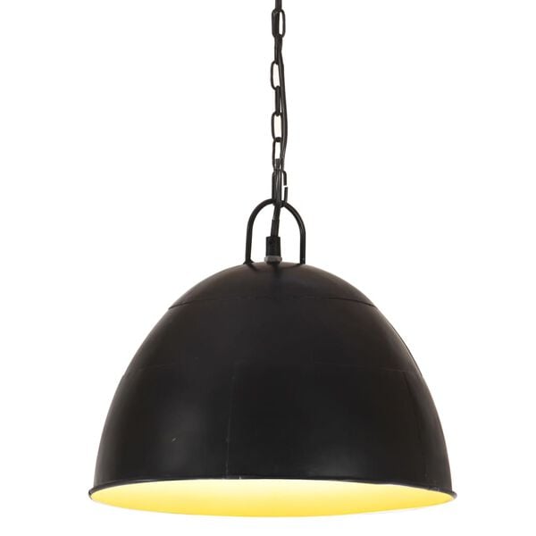 vidaXL Industrialna lampa wisząca, 25 W, czarna, okrągła, 31 cm, E27
