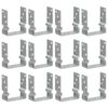 vidaXL Kotwy do słupk&oacute;w, 12 szt., srebrne, 12x6x15 cm, stal