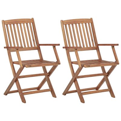 vidaXL Składane krzesła ogrodowe, 2 szt., lite drewno akacjowe
