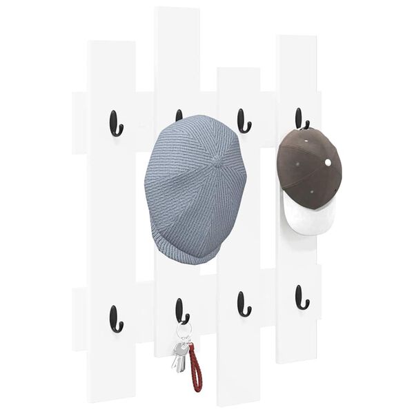 vidaXL Wieszak na płaszcze montowany na ścianie Biały 60 x 3 x 82 cm