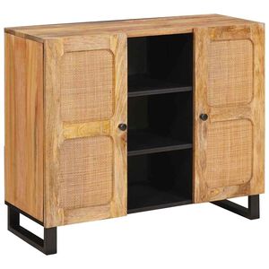 vidaXL Highboard z drzwiami Brązowy 90 x 33 x 75 cm Drewno z mango