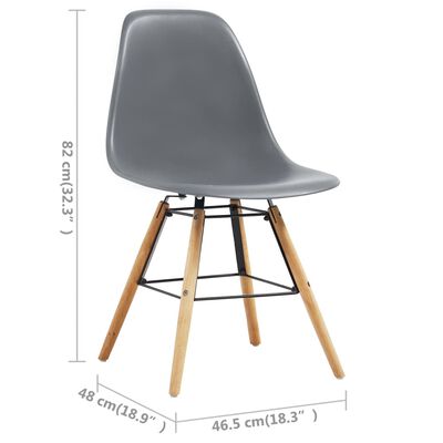 vidaXL Krzesła stołowe, 2 szt., szare, plastikowe