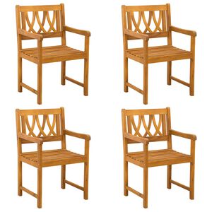 vidaXL Krzesła ogrodowe 4 pcs naturalny Lite Drewno Akacji