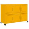 vidaXL Szafka, musztardowa, 100,5x39x72 cm, stal