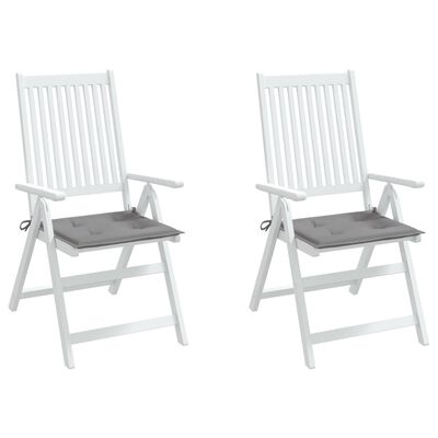 vidaXL Poduszki na krzesła ogrodowe, 2 szt., szare, 40x40x3 cm