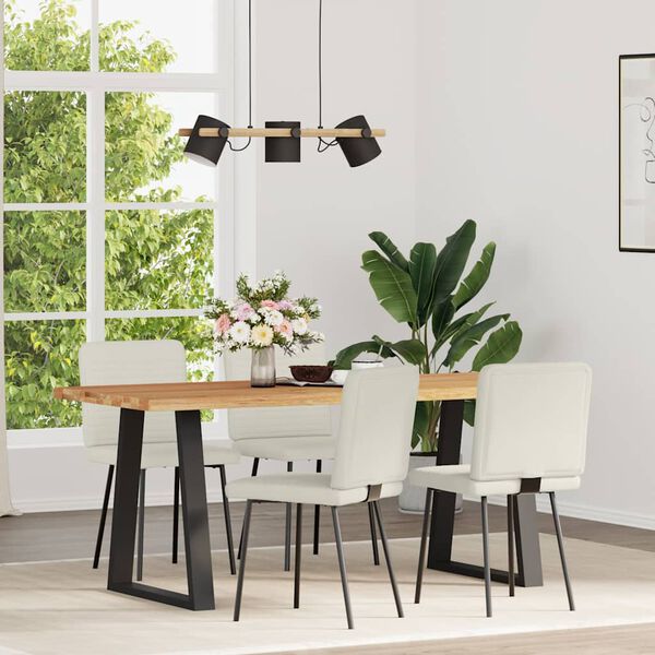 vidaXL Krzesła stołowe, 4 szt., kremowe, obite aksamitem