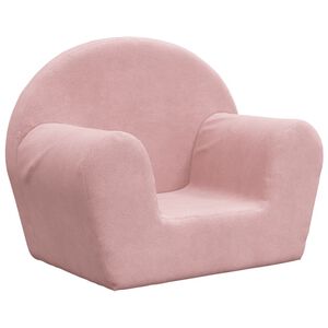 vidaXL Sofa dziecięca r&oacute;żowa miękka pluszowa