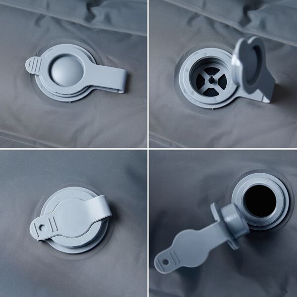 vidaXL Materac samopompujący z poduszkami, 2-osobowy, szary