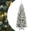 vidaXL Sztuczna choinka Biały 210 cm PVC, plastik, stal i PE