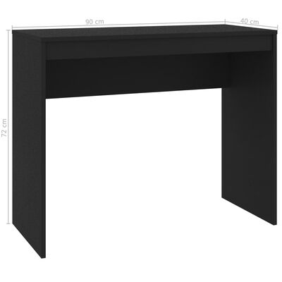 vidaXL Biurko, czarne, 90x40x72 cm, materiał drewnopochodny