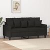 vidaXL Sofa 2-osobowa, czarna, 140 cm, tapicerowana tkaniną