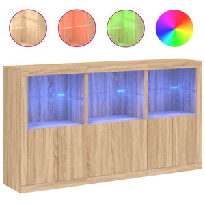 vidaXL Szafka z oświetleniem LED, dąb sonoma, 181,5x37x100 cm