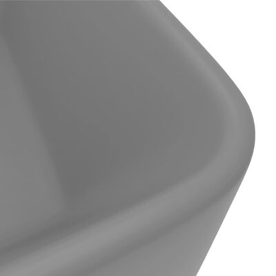 vidaXL Luksusowa umywalka, matowa jasnoszara, 41x30x12 cm, ceramiczna