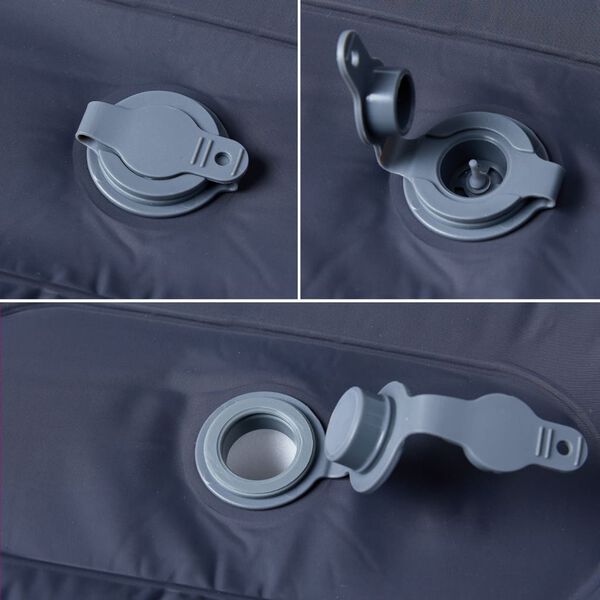 vidaXL Materac samopompujący z poduszką, 1-osobowy, szary