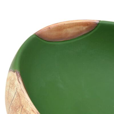 vidaXL Umywalka nablatowa, zielono-brązowa, owalna, 59x40x15 cm
