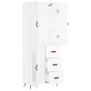 vidaXL Witrynka, biała, 69,5x34x180 cm, materiał drewnopochodny
