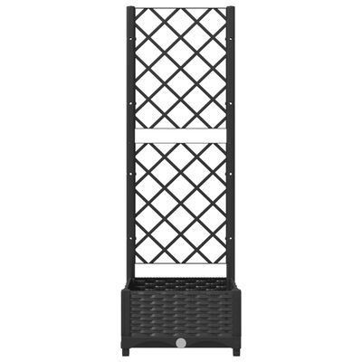 vidaXL Donica ogrodowa z kratką, czarna, 40x40x121,5 cm, PP