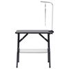 vidaXL Stół groomerski regulowany, z 1 smyczą i koszem
