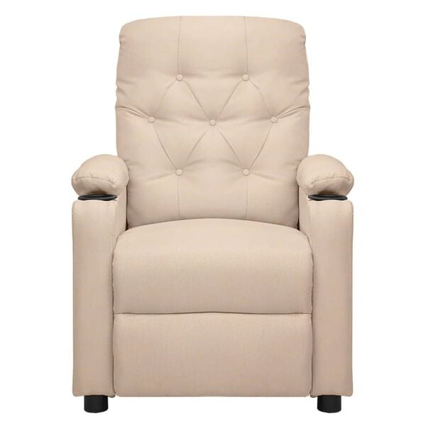 vidaXL Elektryczny fotel masujący, kremowy, tkanina