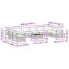vidaXL Zestawy sof 11 pcs Naturalny i Kremowy Lite Drewno Akacji