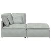 vidaXL Sofa modułowa z podn&oacute;żkiem i poduszkami Velvet Light Grey