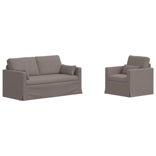 vidaXL Sofa 2 pcs Ciemnoszary 158 x 78 x 80 cm tkanina