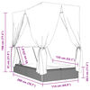 vidaXL Podwójna leżanka z daszkiem i zasłonami, czarny polirattan