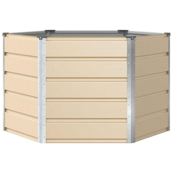 vidaXL Donica Kość słoniowa 129 x 129 x 75 cm Stal