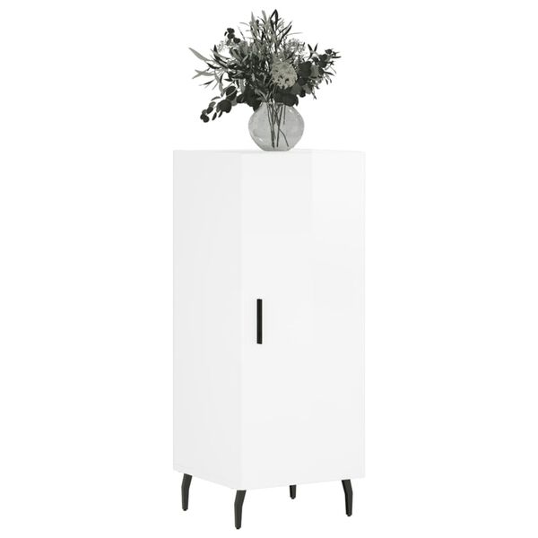 vidaXL Szafka, biała, połysk, 34,5x34x90 cm, materiał drewnopochodny