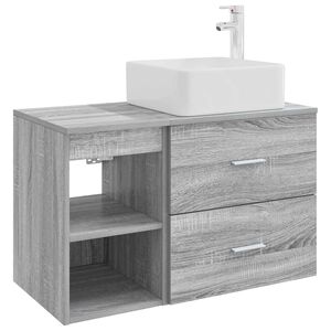 vidaXL Zestaw mebli łazienkowych 2 pcs Szary Sonoma