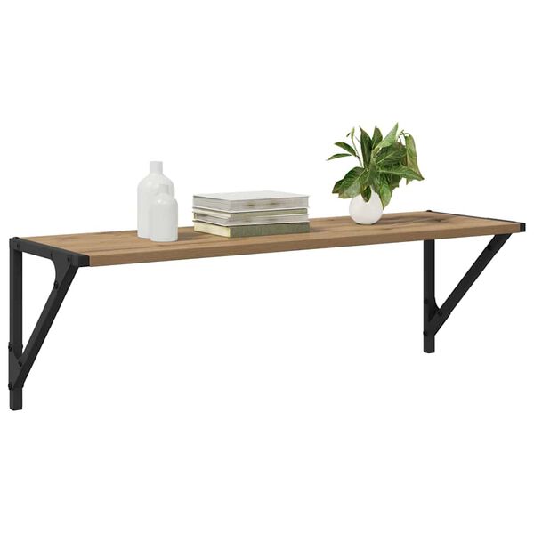 vidaXL P&oacute;łki ścienne z p&oacute;łką 2 pcs Dąb rzemieślniczy 80 x 25 x 25,5 cm