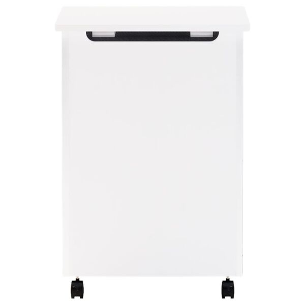 vidaXL Kosz na pranie RANA, z k&oacute;łkami, biały, 45x45x64 cm, sosnowa