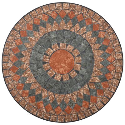 vidaXL Mozaikowy stolik bistro, pomarańczowo-szary, 60 cm, ceramiczny