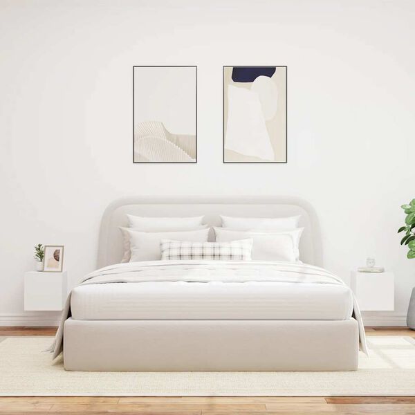 vidaXL Ścienne szafki TV z LED, 2 szt., białe, 30,5x35x30 cm