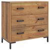 vidaXL Komoda, 75x35x70 cm, lite drewno sosnowe