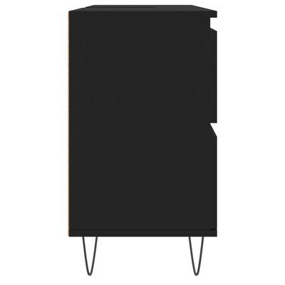 vidaXL Szafka łazienkowa, czarna, 80x33x60 cm, materiał drewnopochodny