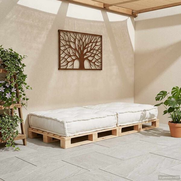 vidaXL Modułowa sofa kremowa 70x70x36 Tkanina