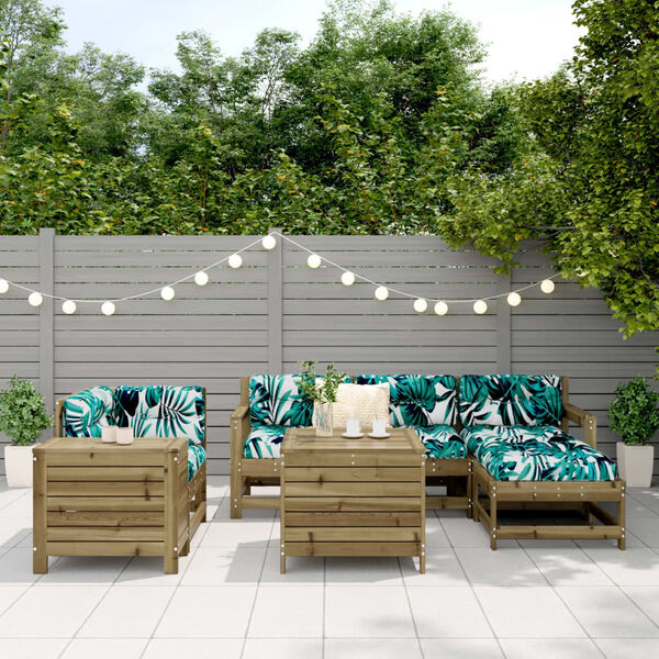 vidaXL 7-cz. zestaw wypoczynkowy do ogrodu, impregnowana sosna