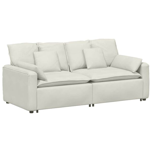 vidaXL Sofa modułowa z poduszkami, kremowa