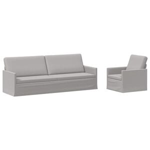 vidaXL Zestaw Sof 2 pcs Szary chmur tkanina