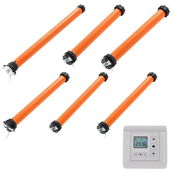 vidaXL Zestaw 6 silnik&oacute;w rurowych ze sterownikiem