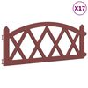 vidaXL Obrzeża trawnikowe, 17 szt., czerwone, 10 m, PP