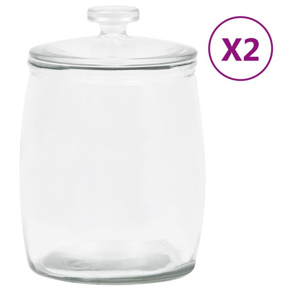 vidaXL Szklane słoje z pokrywką, 2 szt., 8000 ml