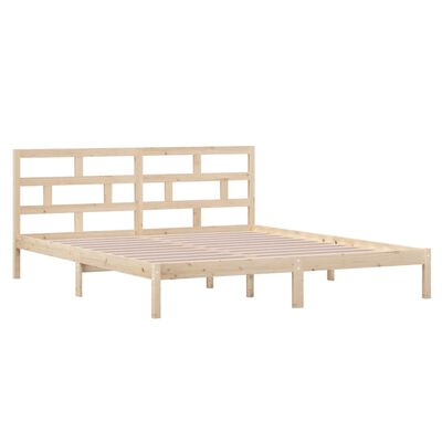 vidaXL Rama łóżka, 135x190 cm, lite drewno