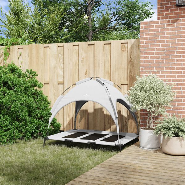 vidaXL Legowisko dla psa Srebrnoszary 122 x 93 x 106,5 cm Stal