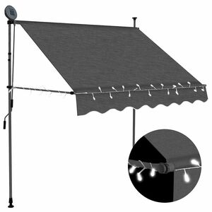 vidaXL Ręcznie zwijana markiza z LED, 100 cm, antracytowa