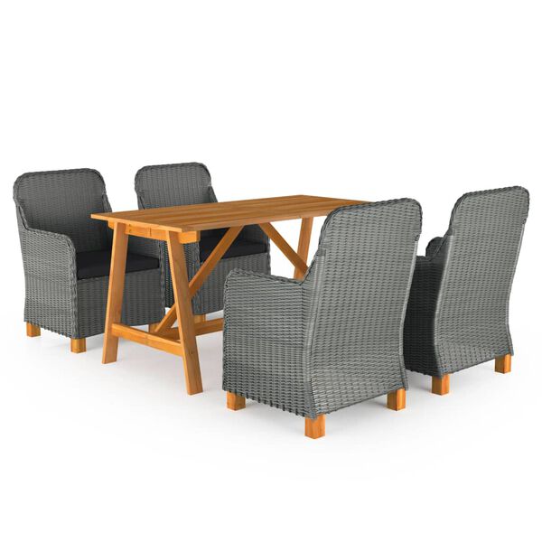 vidaXL 5-częściowy zestaw mebli ogrodowych, jasnoszary