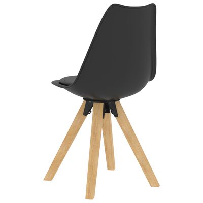 vidaXL Krzesła stołowe, 4 szt., czarne, PP i lite drewno bukowe