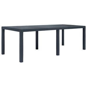 vidaXL St&oacute;ł ogrodowy, 220x90x72 cm, plastikowy, antracytowy