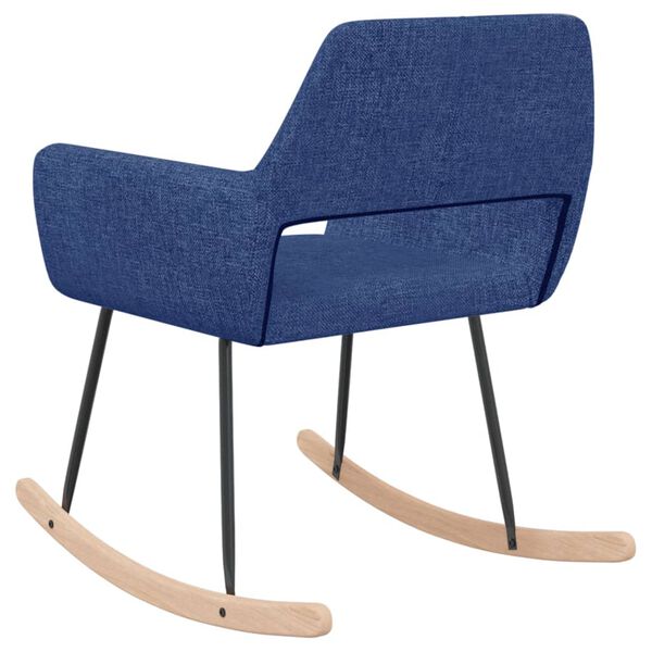 vidaXL Fotel bujany, niebieski, tapicerowany tkaniną